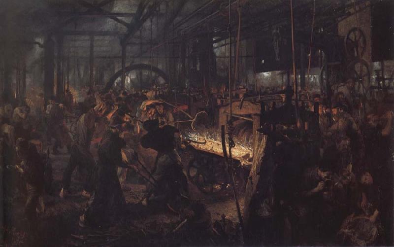Adolph von Menzel The Iro-Rolling Mill France oil painting art